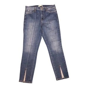 Guess Designer Jeans Front Ankle Slits High Rise Stretchy Blue Denim Jeans